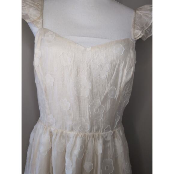 In February Ivory Cottagecore Midi Dress Large Feminine Boho Romantic - Picture 8 of 9